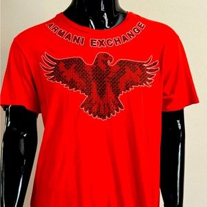 Orange Armani Exchange crew neck t-shirt